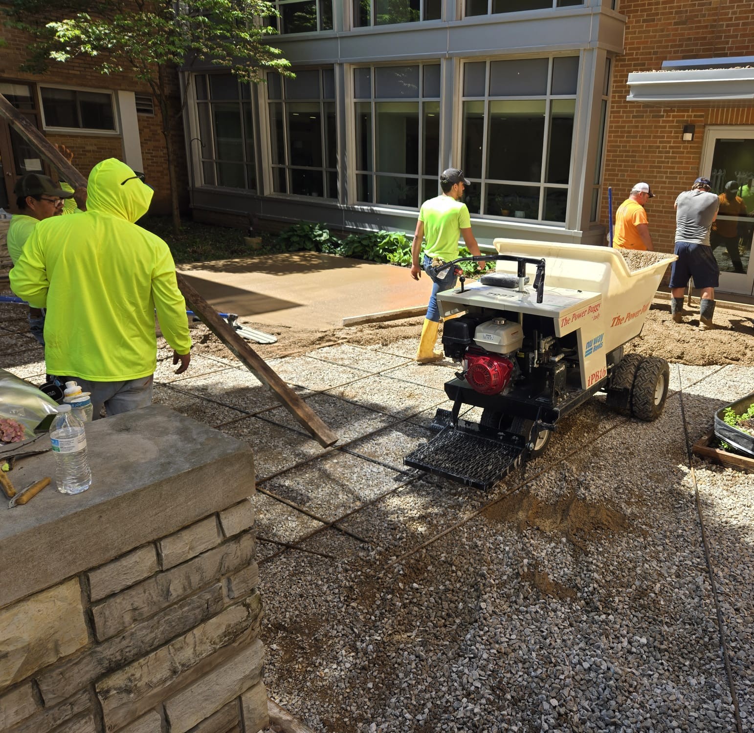 Exterior residential project with crane